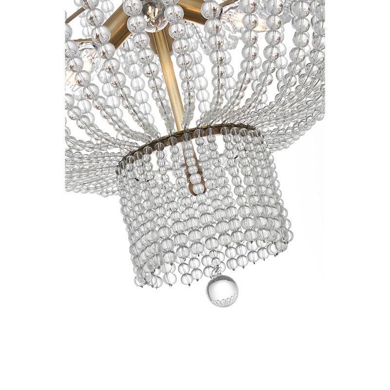 Aerin 18 - Light Chandelier, Clear, Hand-Rubbed Antique Brass