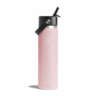 Hydro Flask Wide Mouth Water Bottle with Straw Cap, 24 oz - Cascade Blue