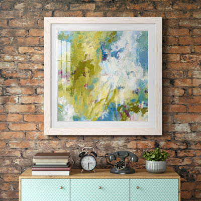 Sunday's Promise - Painting - Matted and Framed Under Acrylic Glass, Large Living Room Wall Art