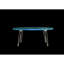 Console ovale en bois récupéré - bois massif naturel, élégante table de salon pliable chic