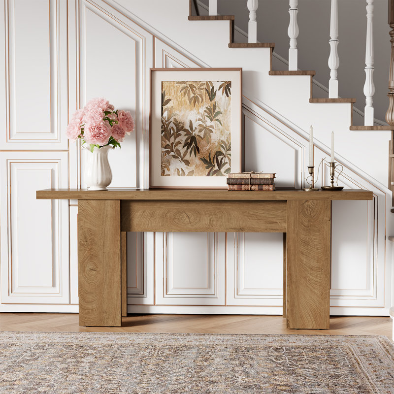 70.9-Inch Long Console Table For Entryway, Farmhouse Sofa Table Narrow Behind Couch