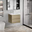 Meuble-lavabo de salle de bain avec lavabo 24 po, armoire moderne avec plateau en résine de chêne naturel et tiroirs à fermeture en douceur 24 po, chêne, lavabo