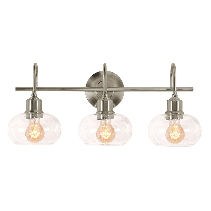 3 - Light Dimmable Vanity Light, Satin Nickel