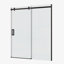 Porte de douche coulissante avec verre trempé de 5/16 po - noir mat, installation facile et preuve de fuite et système lisse de finition noire pour la salle de bain-120954900