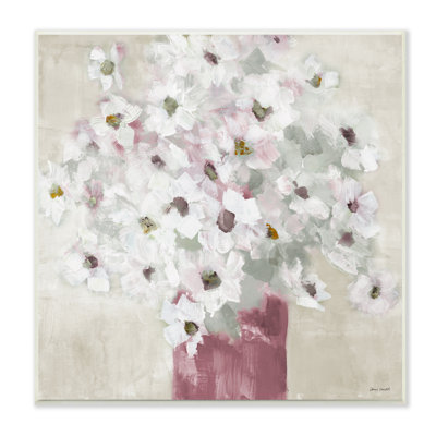 Abstrait bouquet de marguerites blanches dans un vase rouge contemporain