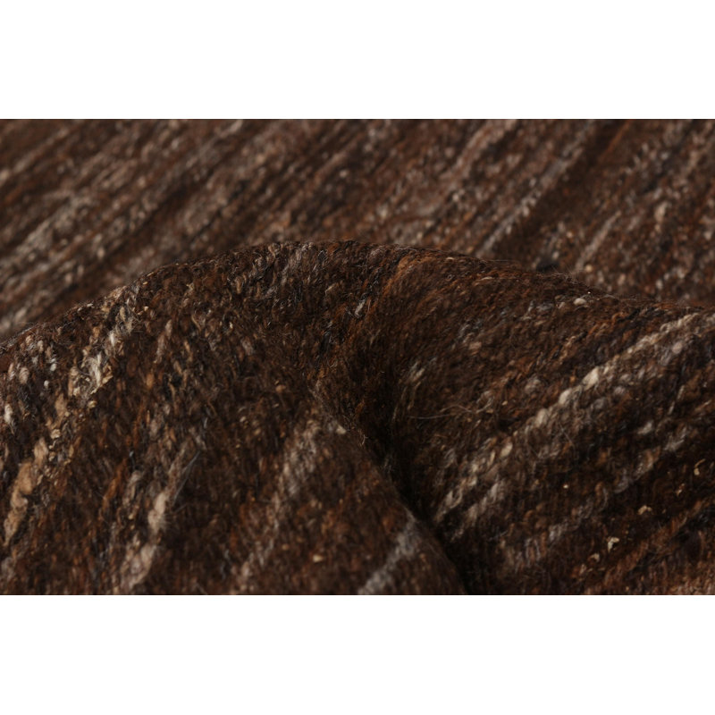 Natural Dark Brown Kilim 9'7" x 9'10"