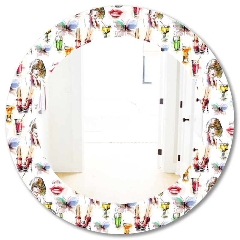 Miroir mural moderne Beauty and Fashion, H 31,5 po x l po