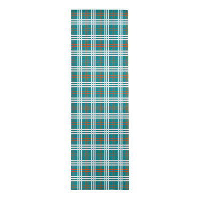 Tapis à carreaux bleu