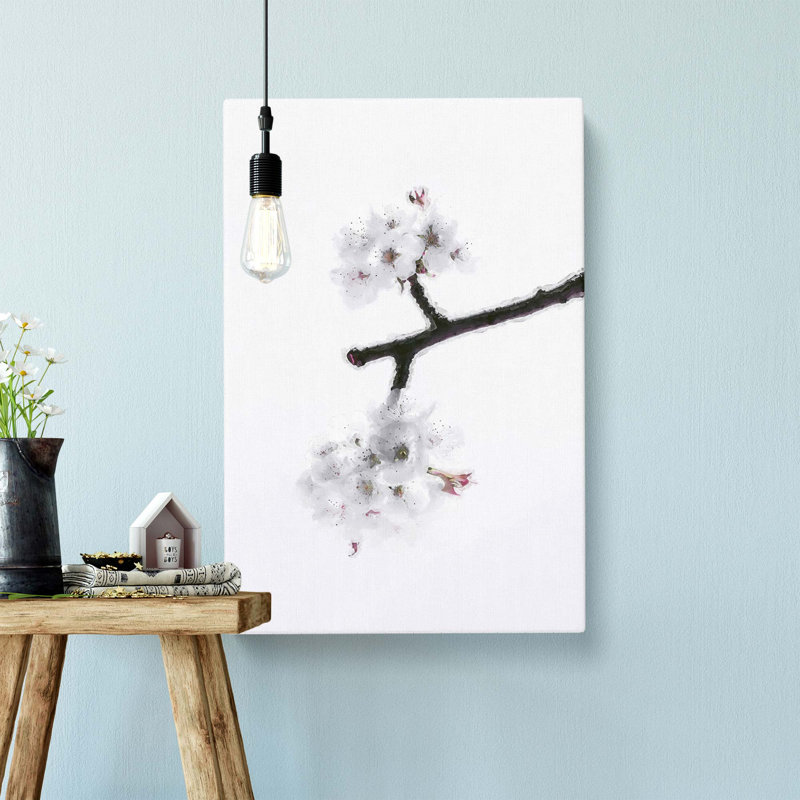 White Cherry Blossom Tree - Wall Art, 76cm H x 50cm W x 3cm D, Wrapped Canvas