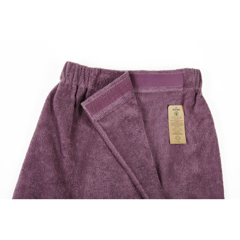 Emrick Terry Cloth Girl / Woman+ Above Knee Bathrobe, Plum, 58" L x 28" W