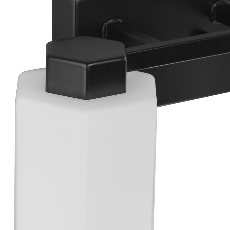 Estrada Matte Black 4-Light Vanity with Opal Glass Shades