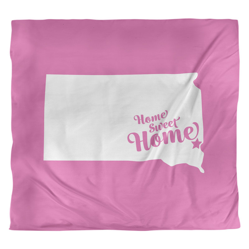 Housse de couette réversible simple Home Sweet Sioux Falls, Housse de couette pour grand lit, Rose, Microfibre