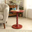 Table d'appoint ronde vintage de 56 cm (22 pouces) avec piédestal tourné, idéale pour le salon et la chambre.