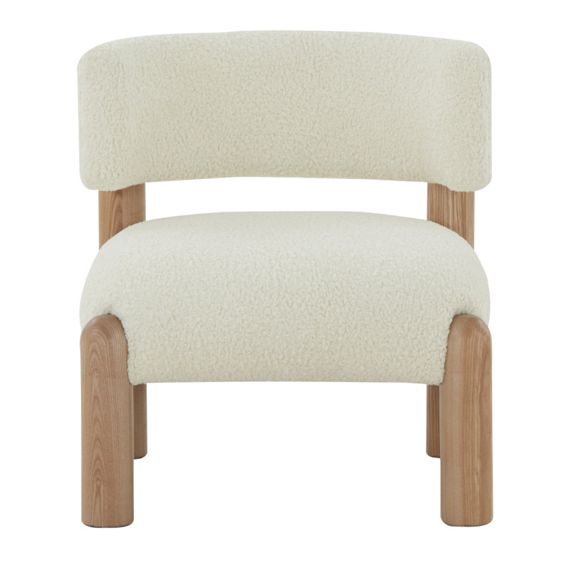 Lilou Upholstered Barrel Chair, White