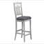 Chaises contemporaines blanches à hauteur de comptoir rembourrées avec dossier et échelle 2pc