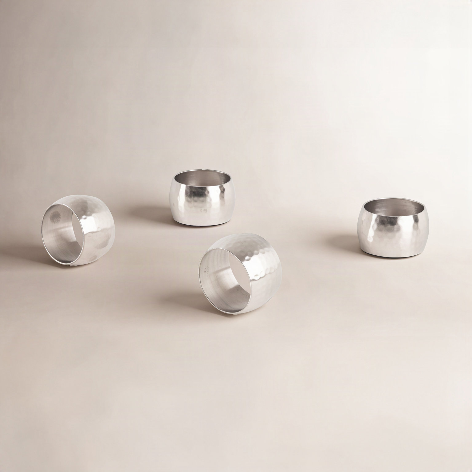 Round Shape Napkin Rings, Silver