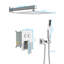 Double pomme de douche carrée - fixation murale 10 po avec valve