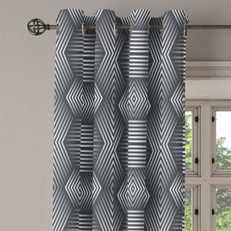 Rideau à motif œillets Ivy Bronx, L 50 po x L 108 po