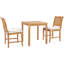 Outdoor 3 - Piece Teak Dining Set with Cushions