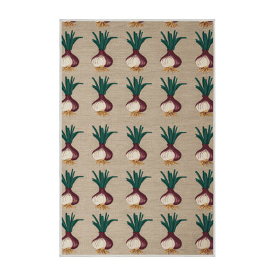 Washable Shallot Vegetables Area Rug