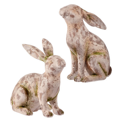 8.5"-9" Resin Mossed Bunny