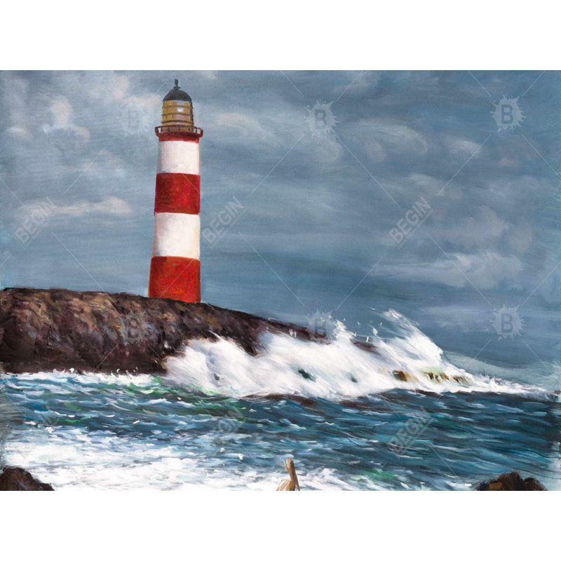 Lighthouse at the edge of the sea unleashed Bath Mat with Non-Slip Backing - Quick Dry Memory Foam Bathroom Rug - Absorbent - Modern Plush Spa-Style - Machine Washable