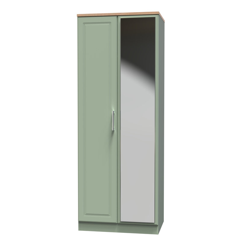 Aalysia Manufactured Wood Wardrobe, Reed Green/Bardolino Oak