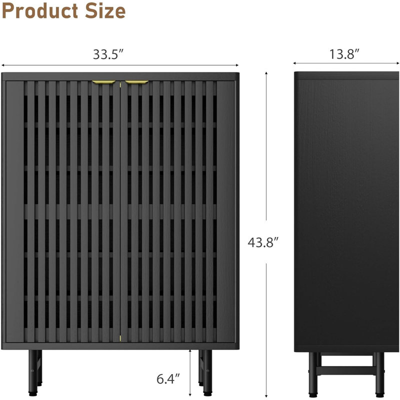 6-Tier Shoe Cabinet with Louvered Doors – Freestanding Narrow Shoe Storage Organizer for Entryway & Hallway, Holds 24 Pairs 