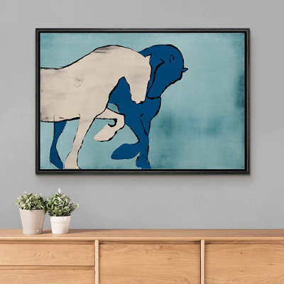 Signe, reproduction d'art sur toile encadrée, pastel, aquarelle, chevaux blancs et bleus, animaux, illustrations naturelles, portrait décoratif moderne, faune rustique pour le salon, la chambre à coucher, le bureau