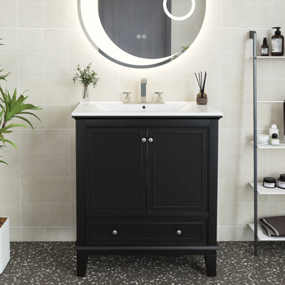 Jeramee 30'' Single Bathroom Vanity with Ceramic Top