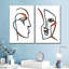 Portrait mince visages abstraits sur toile, 2 pièces-93821527