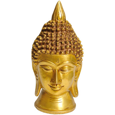 Statue de tête de Bouddha en laiton fait à la main - buste serein de 7 pouces pour la décoration spirituelle, les espaces de méditation et le bien-être inspirant