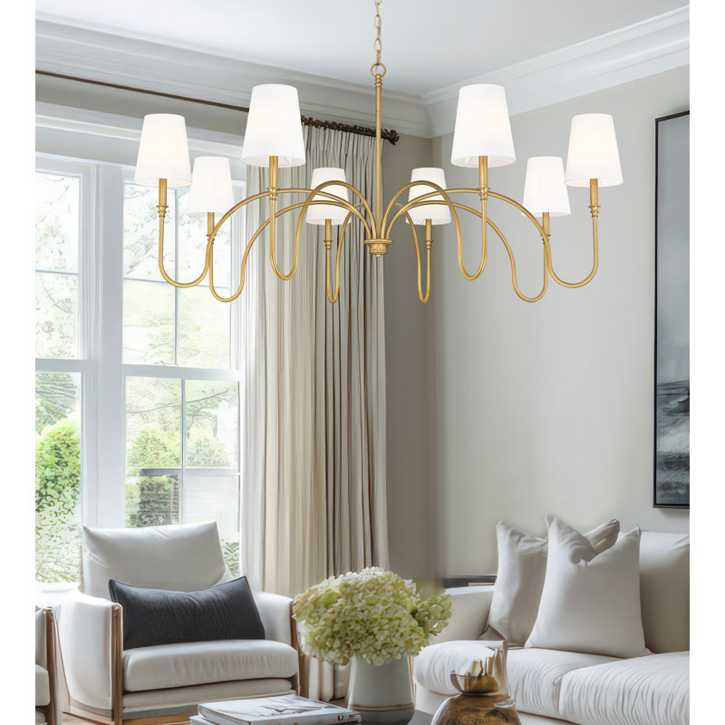 Parham Rubbed Brass 8 Light Chandelier, Rubbed Brass