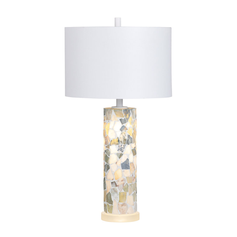 31" Crystal Table Lamp With White Shade