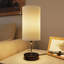 Lampe de table pour la chambre à coucher avec prise de courant et ports USB, lampe de chevet à abat-jour gris de 15 po à 3 couleurs pour la chambre à coucher, le salon et les ampoules incluses-123252566