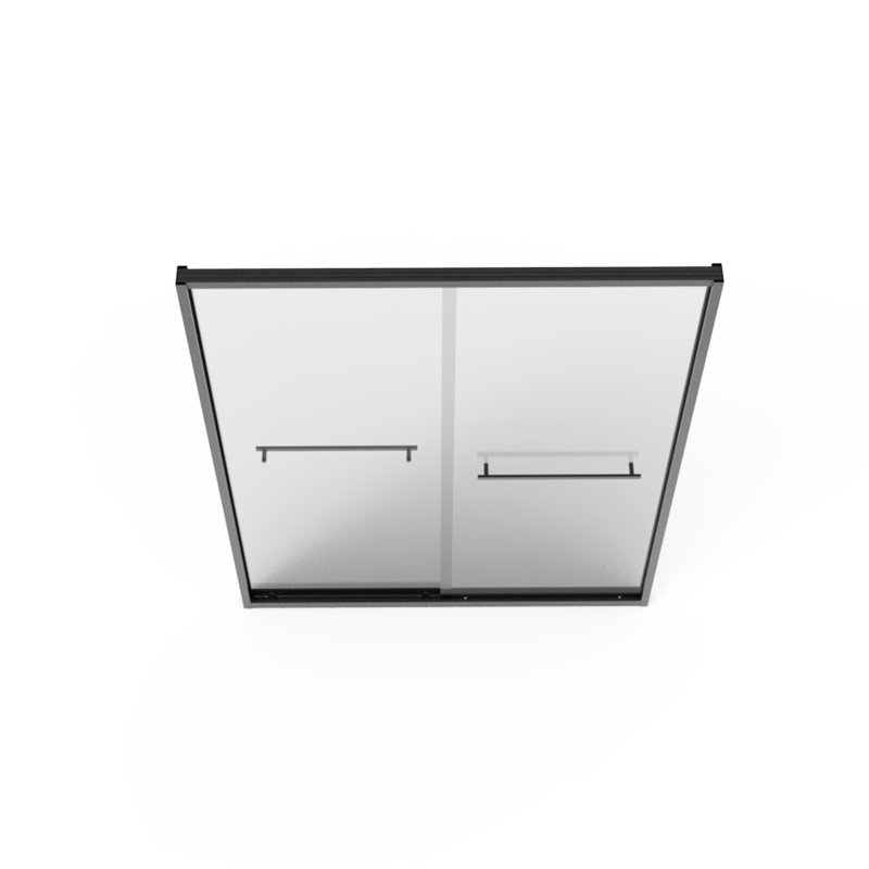 Cabine de douche à cadre en aluminium, 56 - 60 "x 70", double coulissante, verre trempé de 8 mm, quincaillerie noire, salle de bain, étanche, méthode d'installation sans effort, salle de bain 60 "x 70" noire, façon rapide
