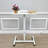 28 x 19" White Standup Sitdown Table with Adjustable Height 28 to 45 inches with Locking Wheels