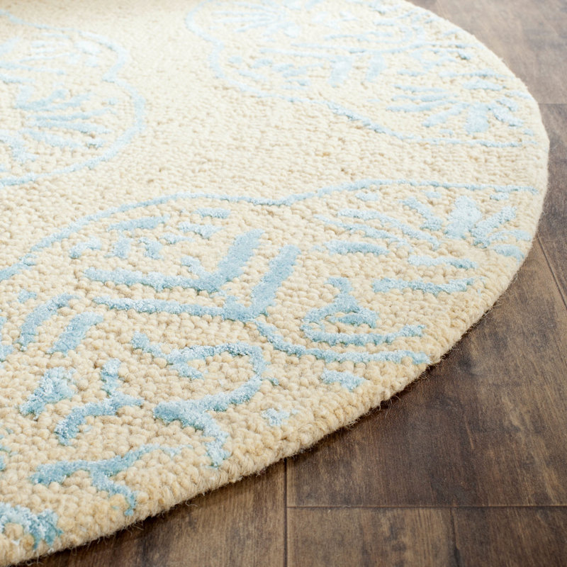 Bella Hand Tufted Wool Geometric Rug, Round 5'