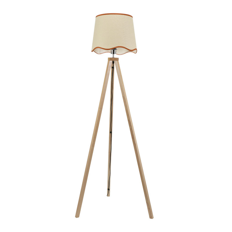 Hazen 153cm Tripod Floor Lamp, Natural/Red, Natural, No