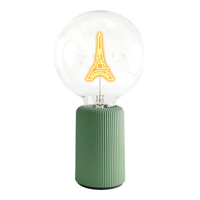 Ampoule EIFFEL Tower Lampe de table ambre avec base PORTABLE Pop Nomad rose