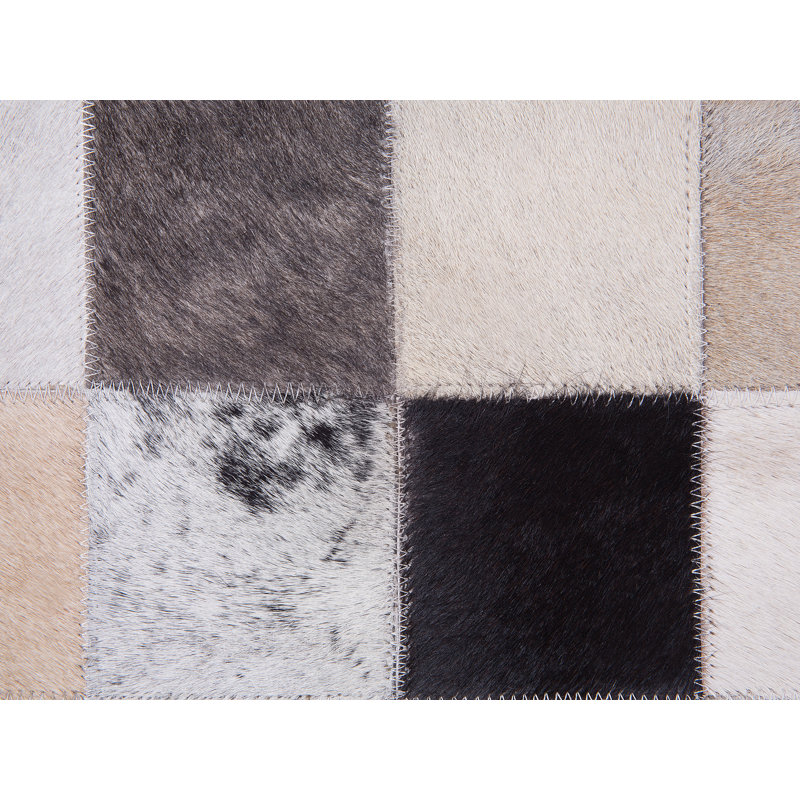 Emiliano Chequered Leather Hand Woven Area Rug, Rectangle 80 x 150cm