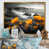 Toile avec cadre flottant or