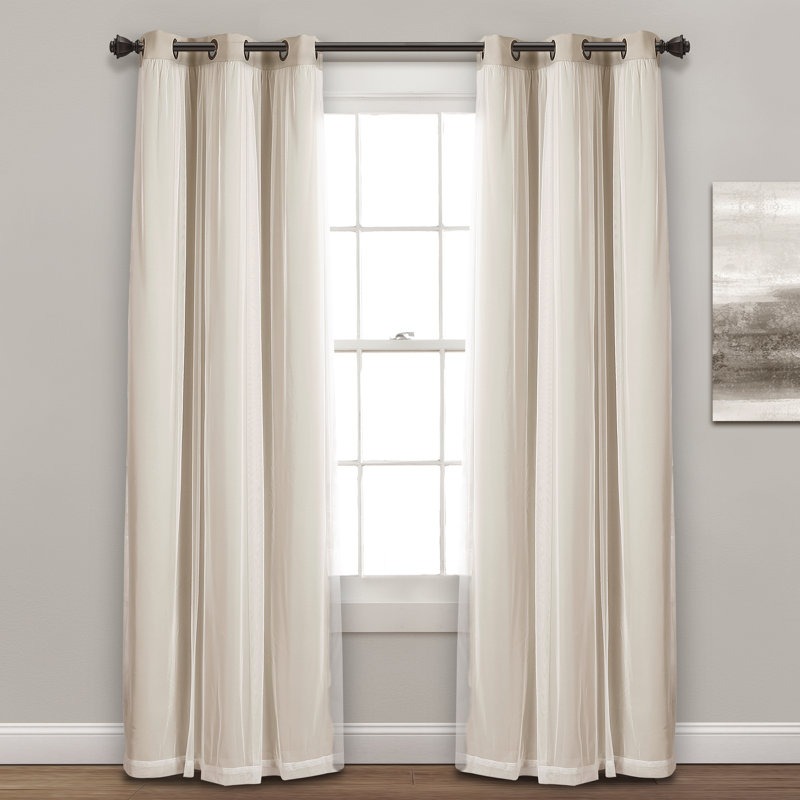Blackout Curtain Pair, Wheat, 38"W x 45"L