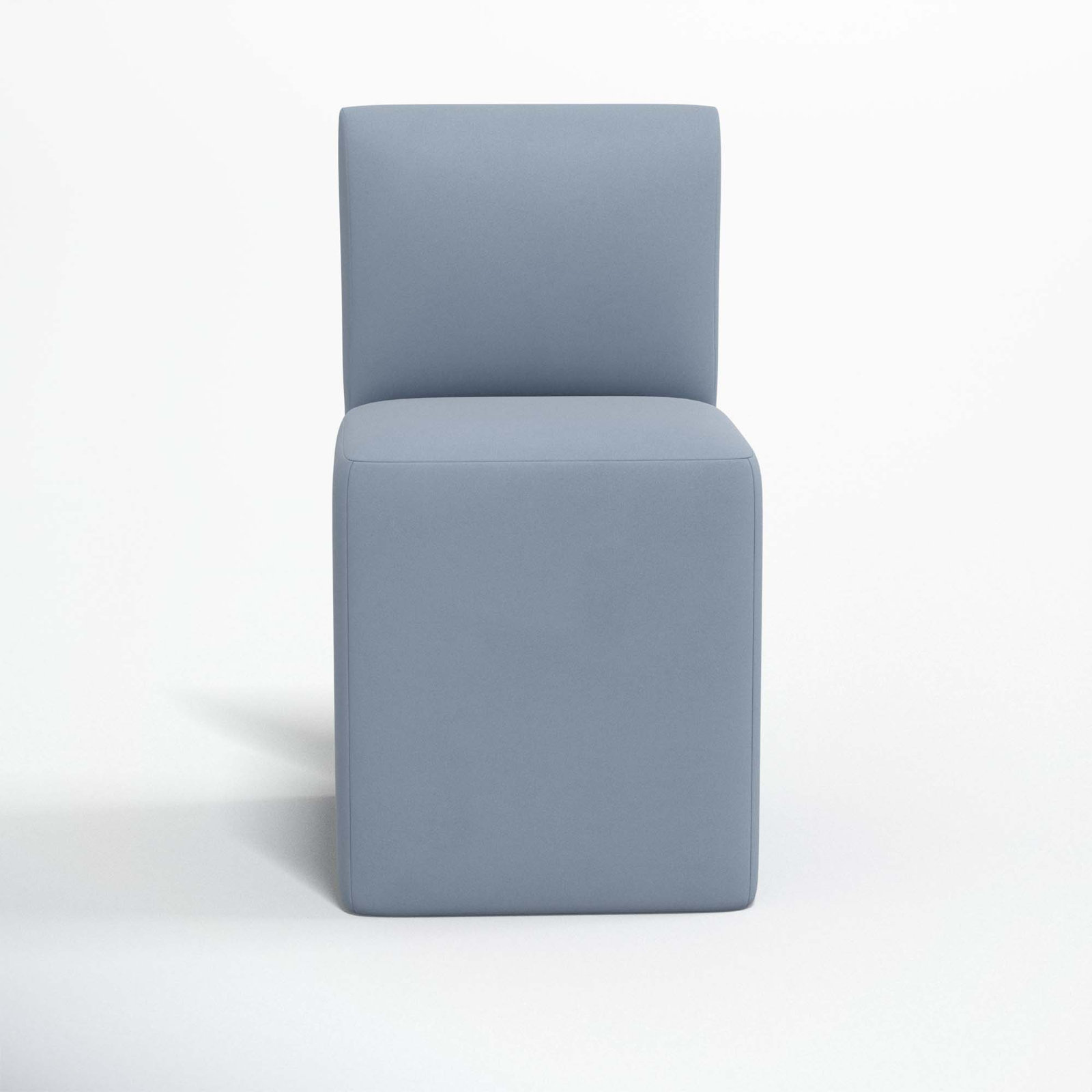 Mendy Upholstered Parsons Chair, Classic Ocean Velvet