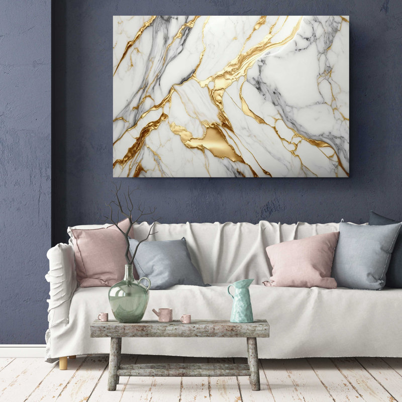 Marbre de luxe sur toile, H 30 po x l 45 po x P 1 po