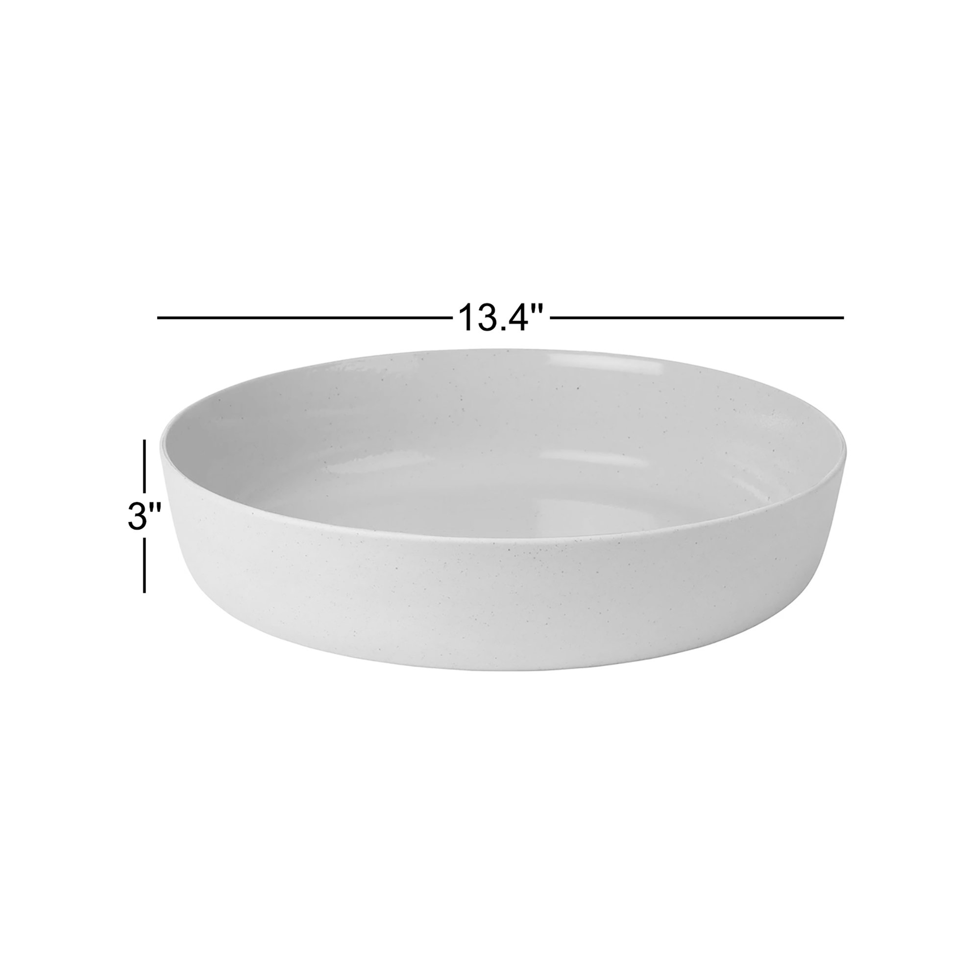 SABLO Ceramic Salad Bowl, Stone Blue, 3"H x 13.4"W x 13.4"D