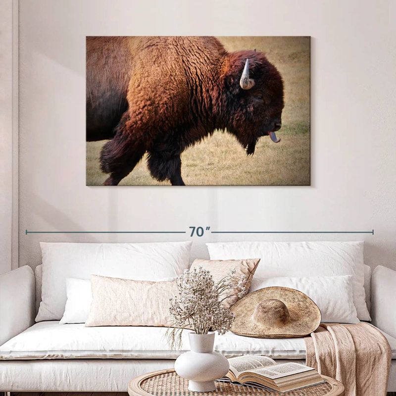Tongue Wagging Bison, 30" H x 45" W