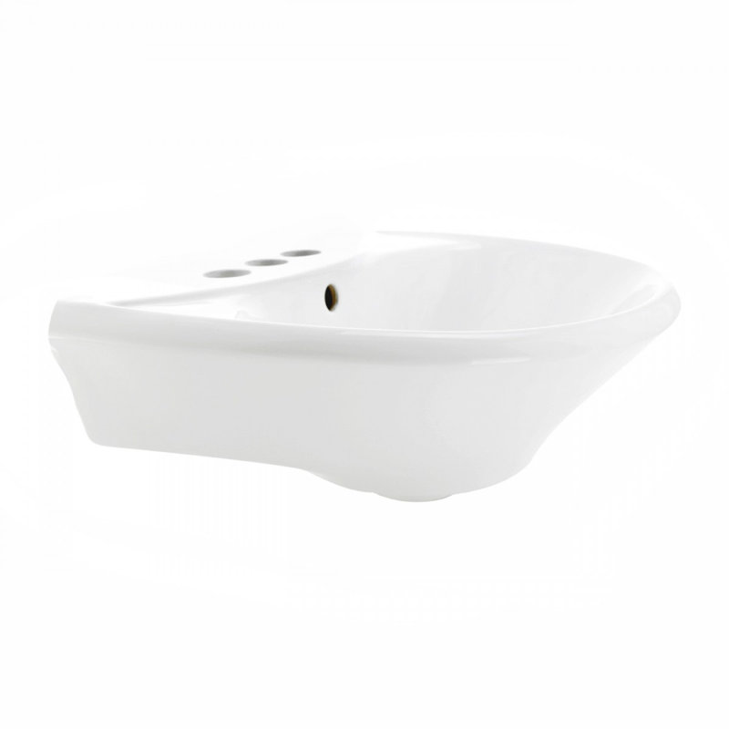 The Renovators Supply Inc. 14'' Gloss Vitreous China U-Shaped Bathroom Sink with Overflow