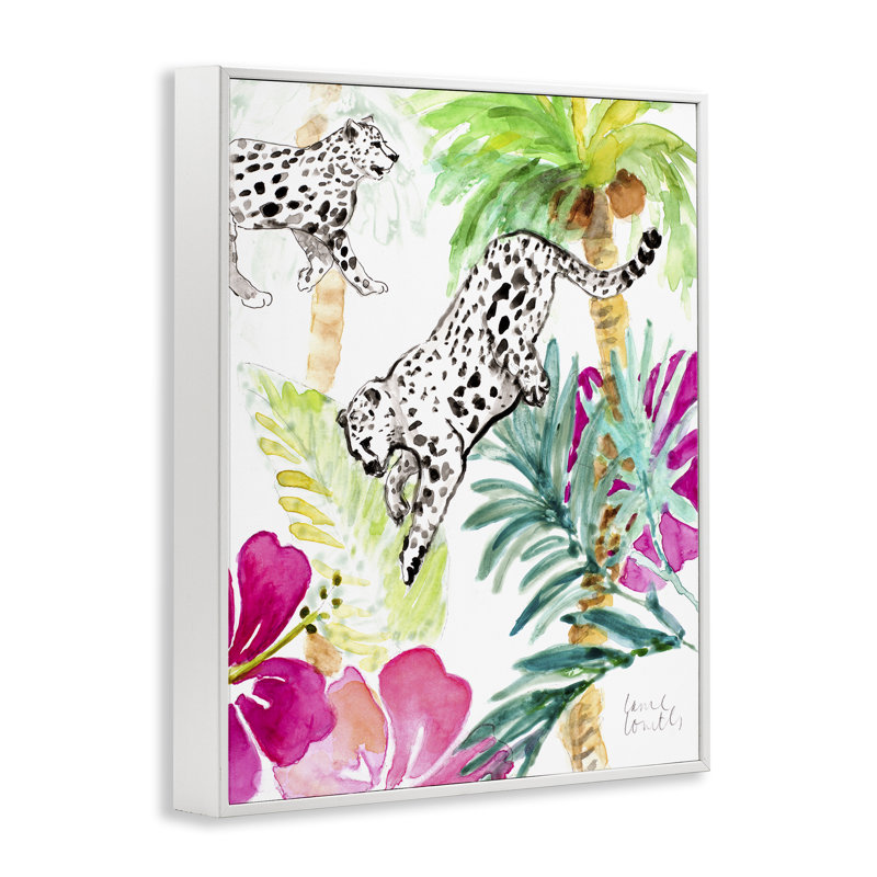 Estampe tropicale de guépards de l'île tropicale, conception de Lanie Loreth, H 20 po x l 16 po