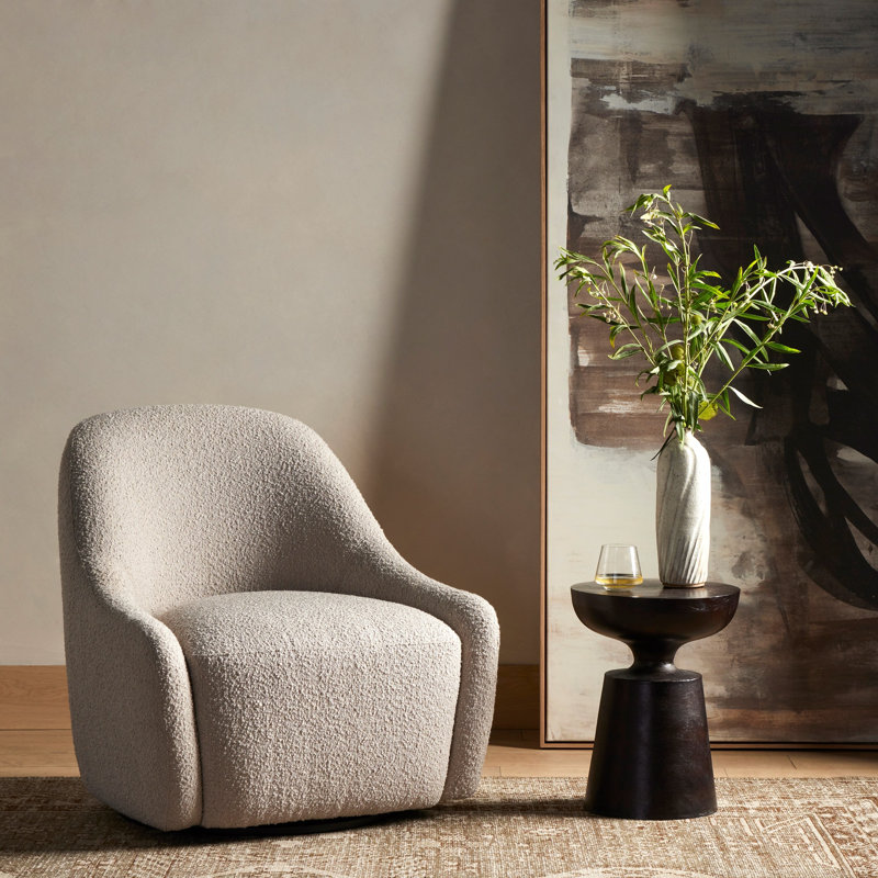 Levi Swivel Chair-Knoll Sand, Surrey Olive